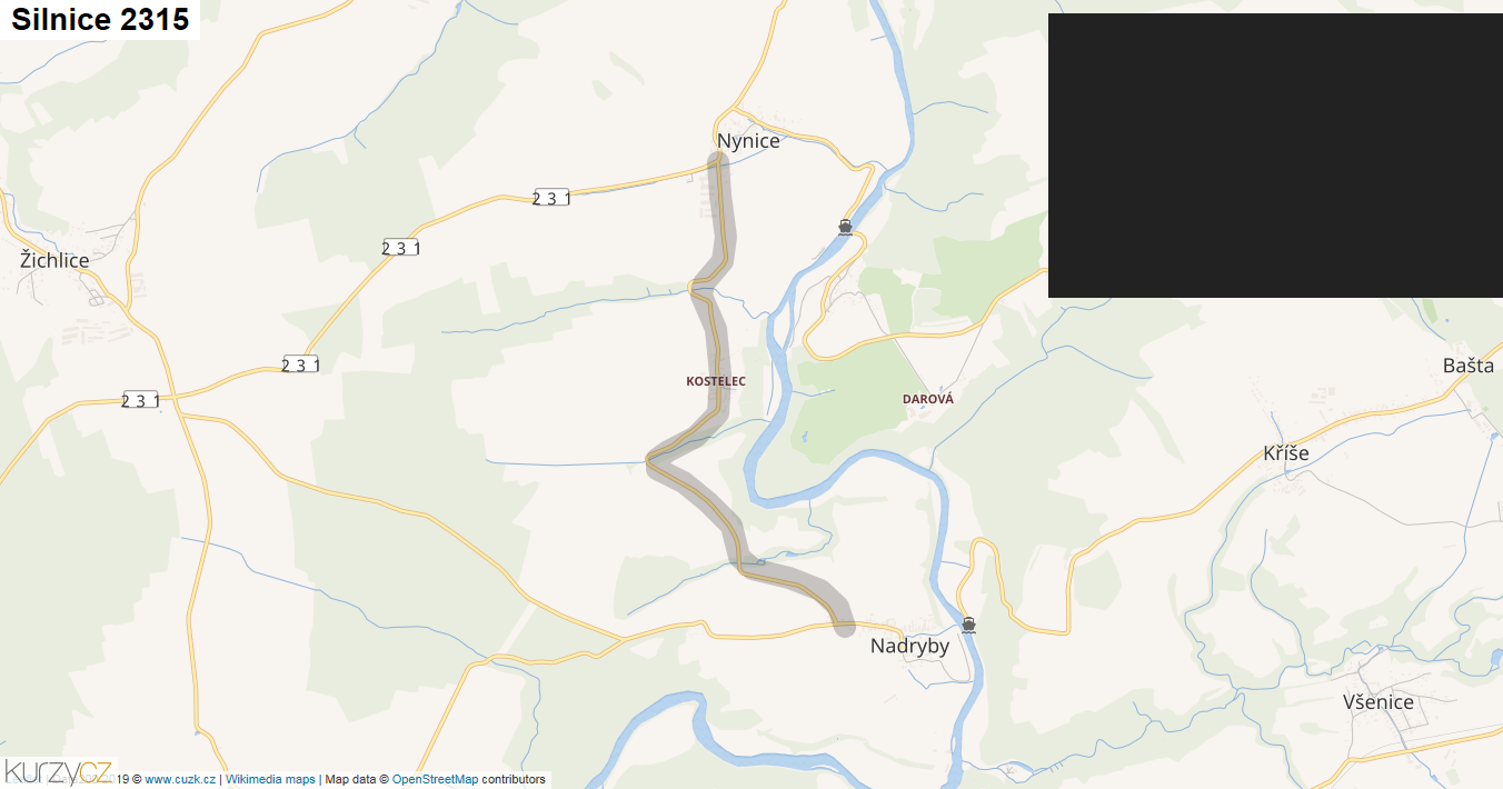 Silnice 2315 - mapa Silnice 2315