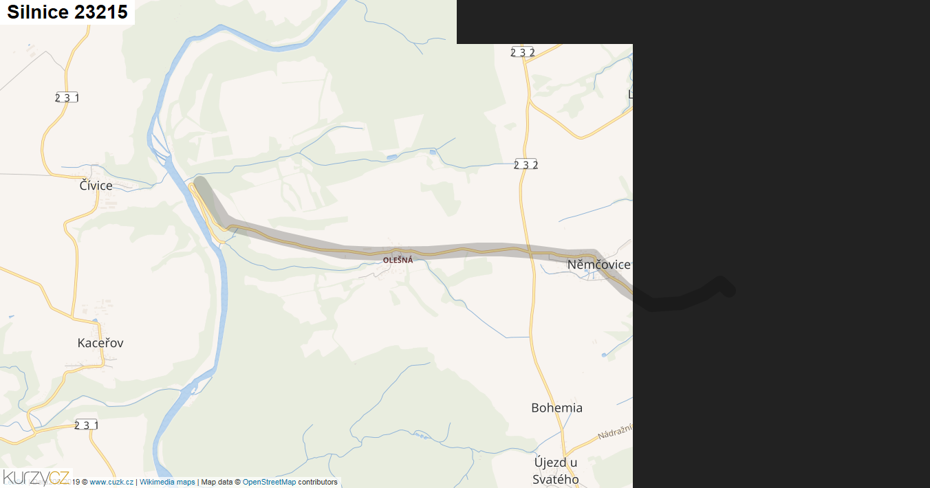 Silnice 23215 - mapa Silnice 23215