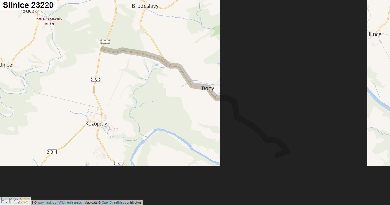 Silnice 23220 - mapa Silnice 23220
