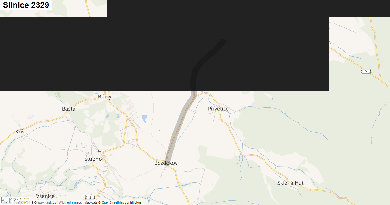 Silnice 2329 - mapa Silnice 2329