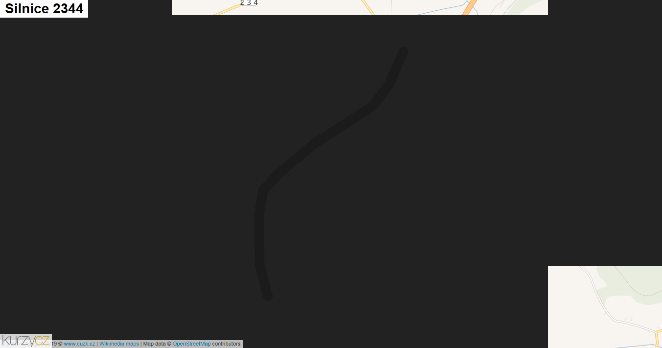 Silnice 2344 - mapa Silnice 2344