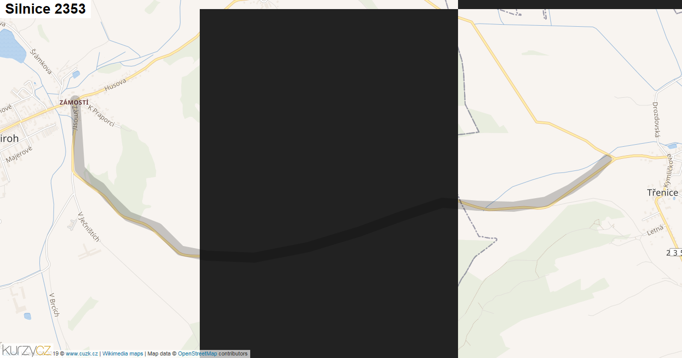 Silnice 2353 - mapa Silnice 2353