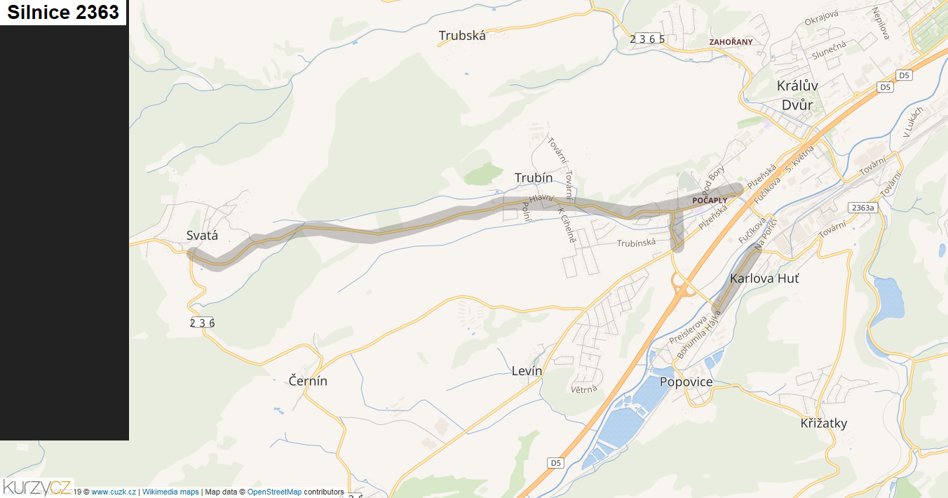 Silnice 2363 - mapa Silnice 2363