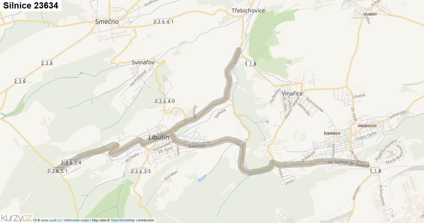 Silnice 23634 - mapa Silnice 23634