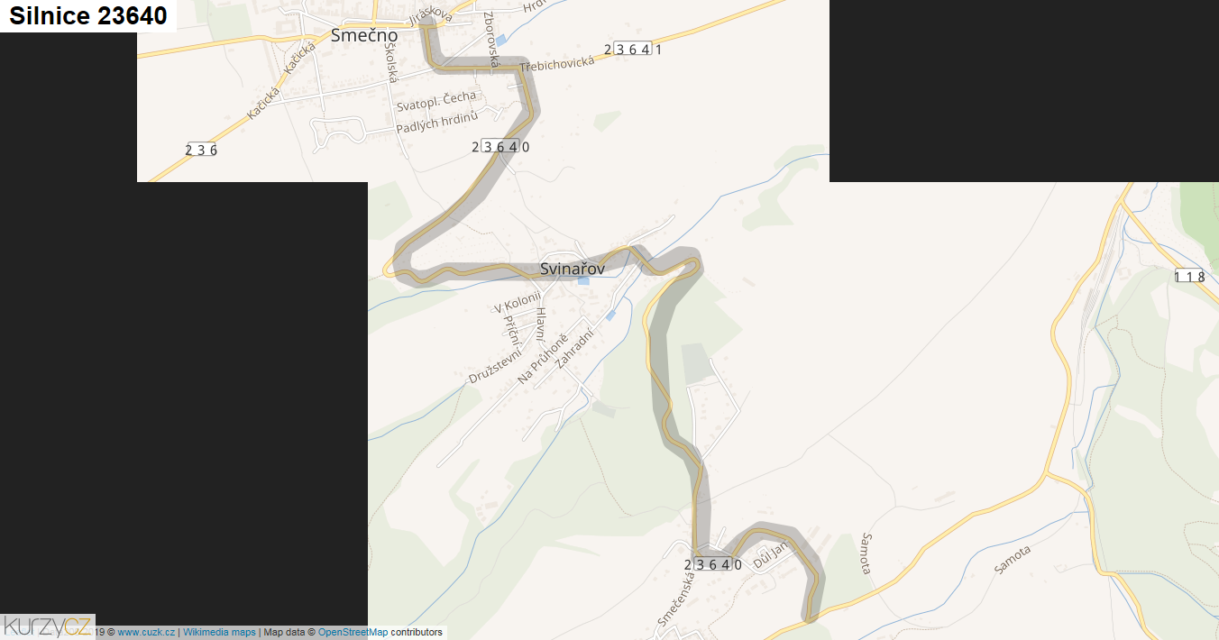 Silnice 23640 - mapa Silnice 23640