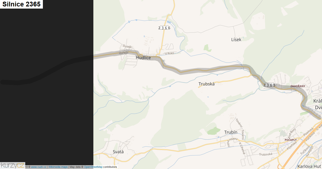 Silnice 2365 - mapa Silnice 2365