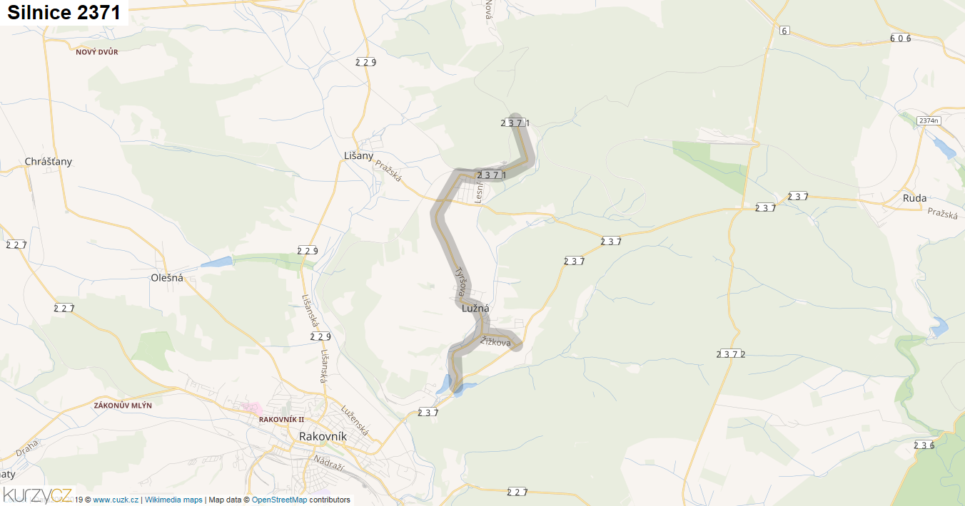 Silnice 2371 - mapa Silnice 2371
