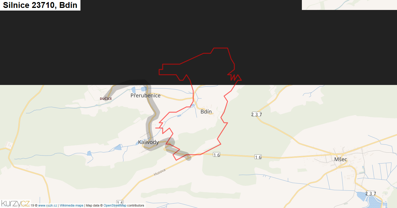 Bdín, Silnice 23710 - Mapa