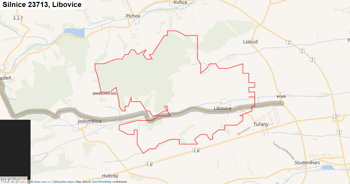 Libovice, Silnice 23713 - Mapa
