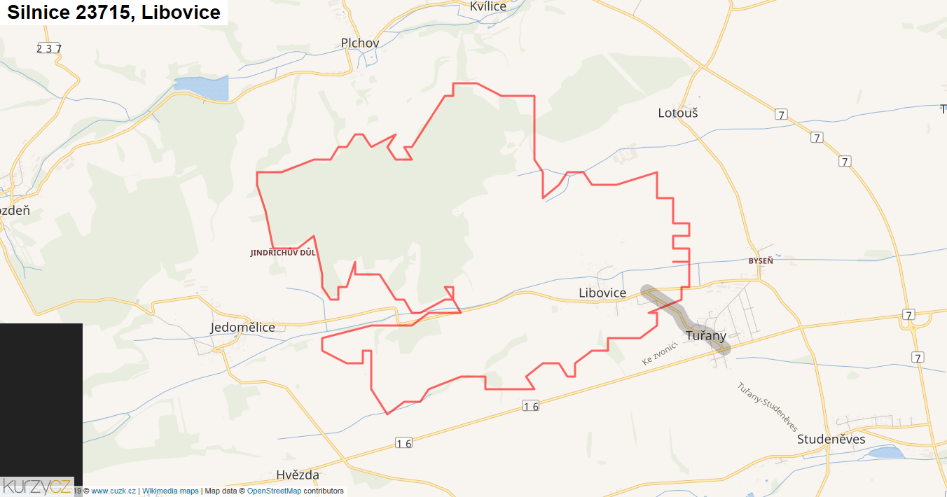 Libovice, Silnice 23715 - Mapa
