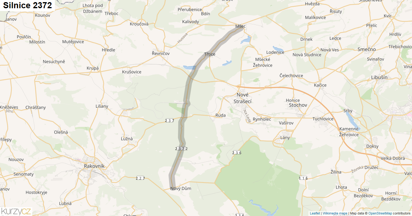 Silnice 2372 - mapa Silnice 2372