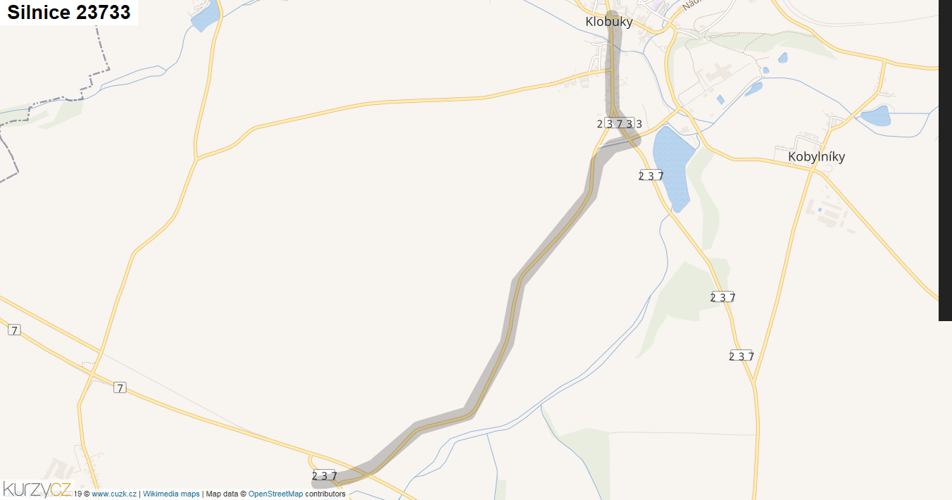 Silnice 23733 - mapa Silnice 23733