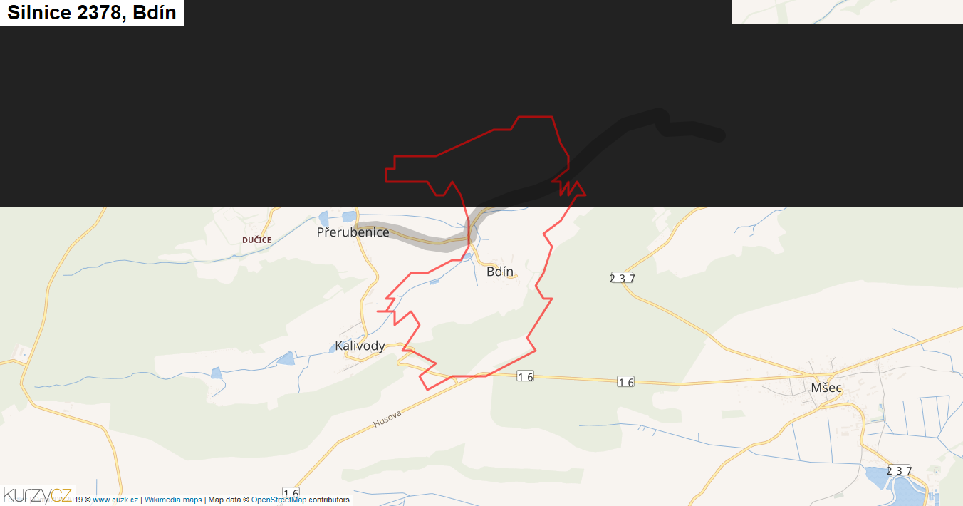 Bdín, Silnice 2378 - Mapa
