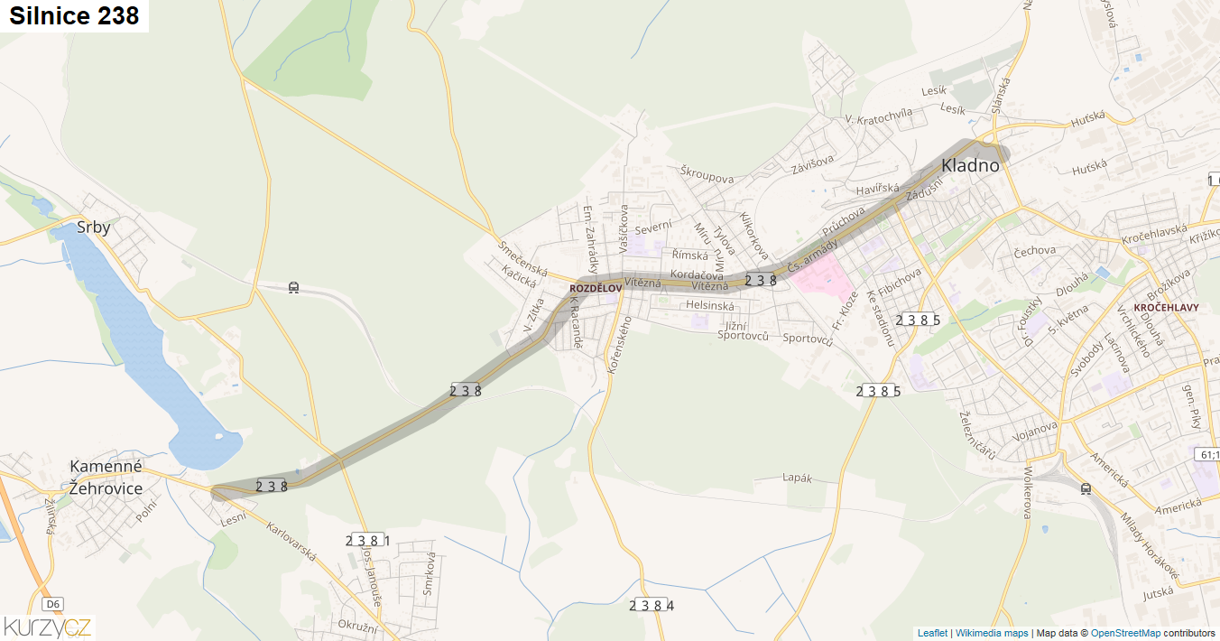 Silnice 238 - mapa Silnice 238