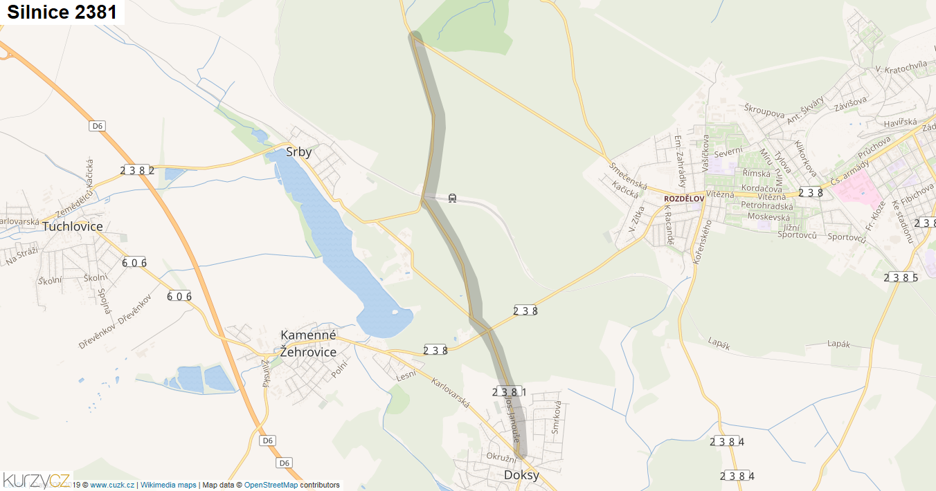 Silnice 2381 - mapa Silnice 2381