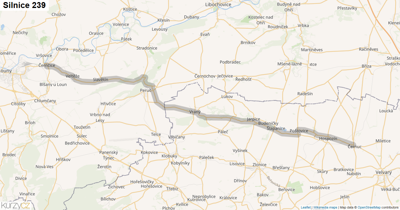 Silnice 239 - mapa Silnice 239
