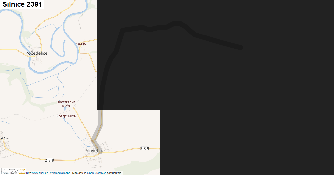Silnice 2391 - mapa Silnice 2391