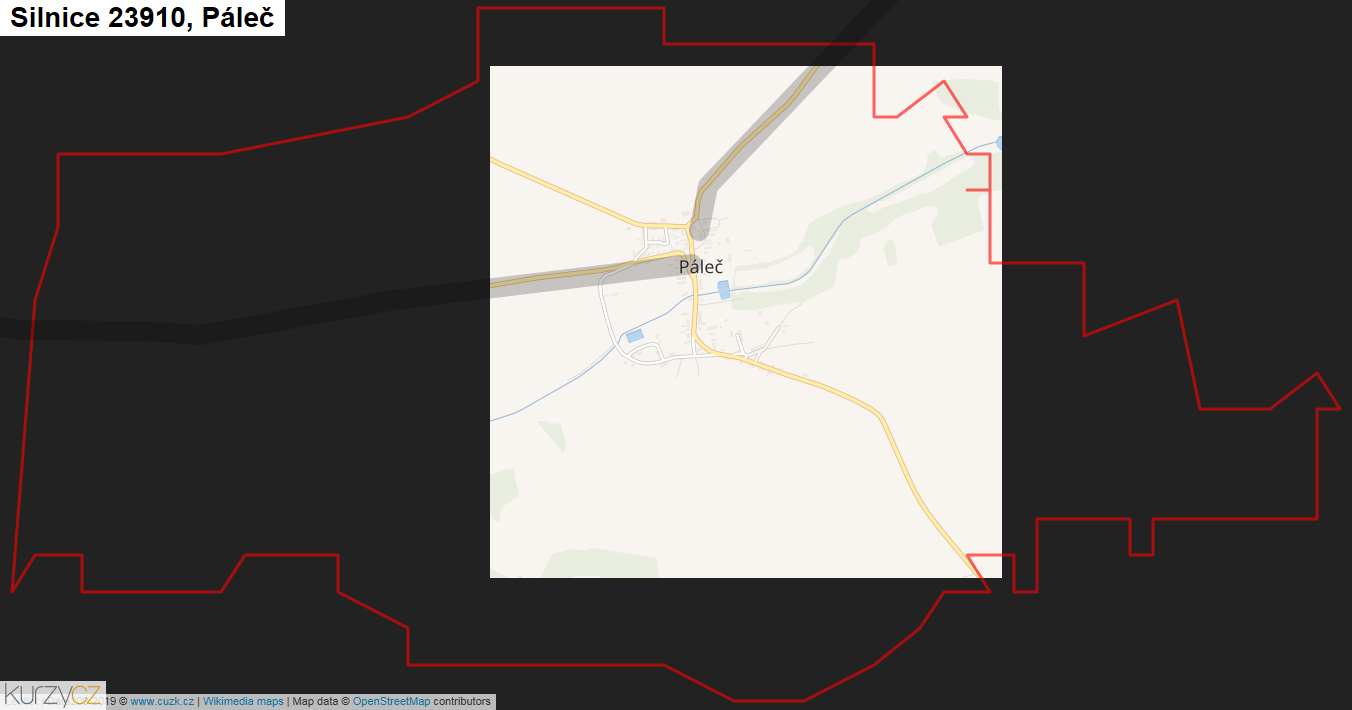 Páleč, Silnice 23910 - Mapa