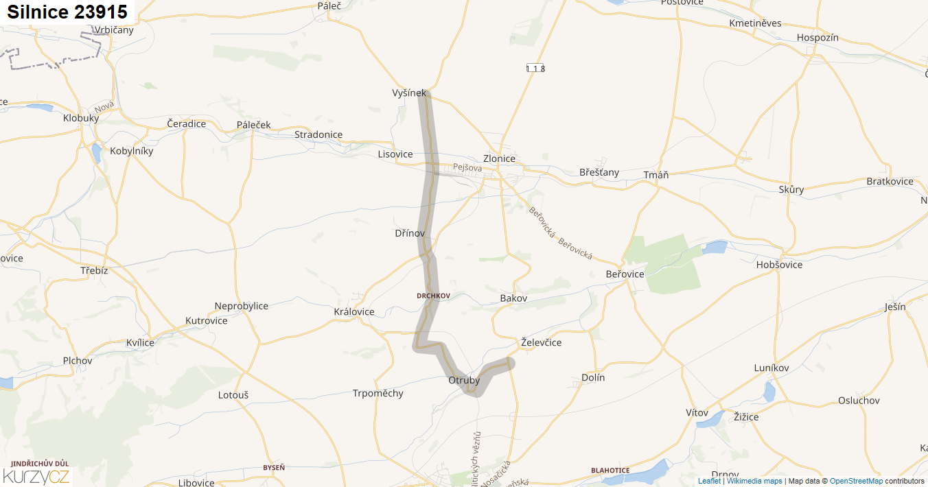 Silnice 23915 - mapa Silnice 23915