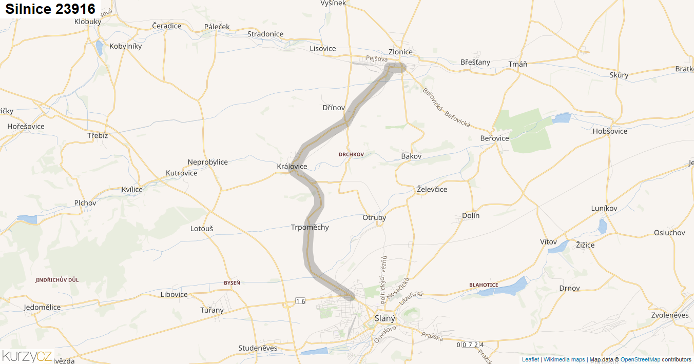 Silnice 23916 - mapa Silnice 23916