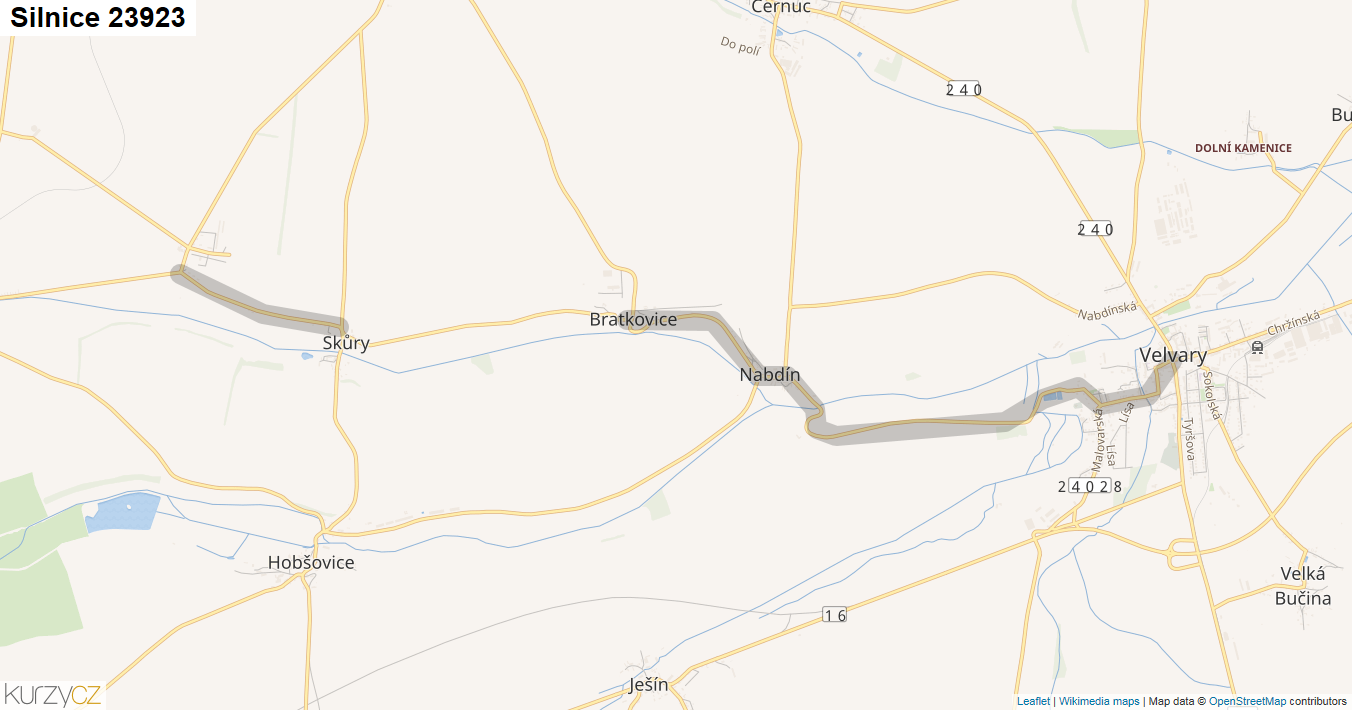 Silnice 23923 - mapa Silnice 23923