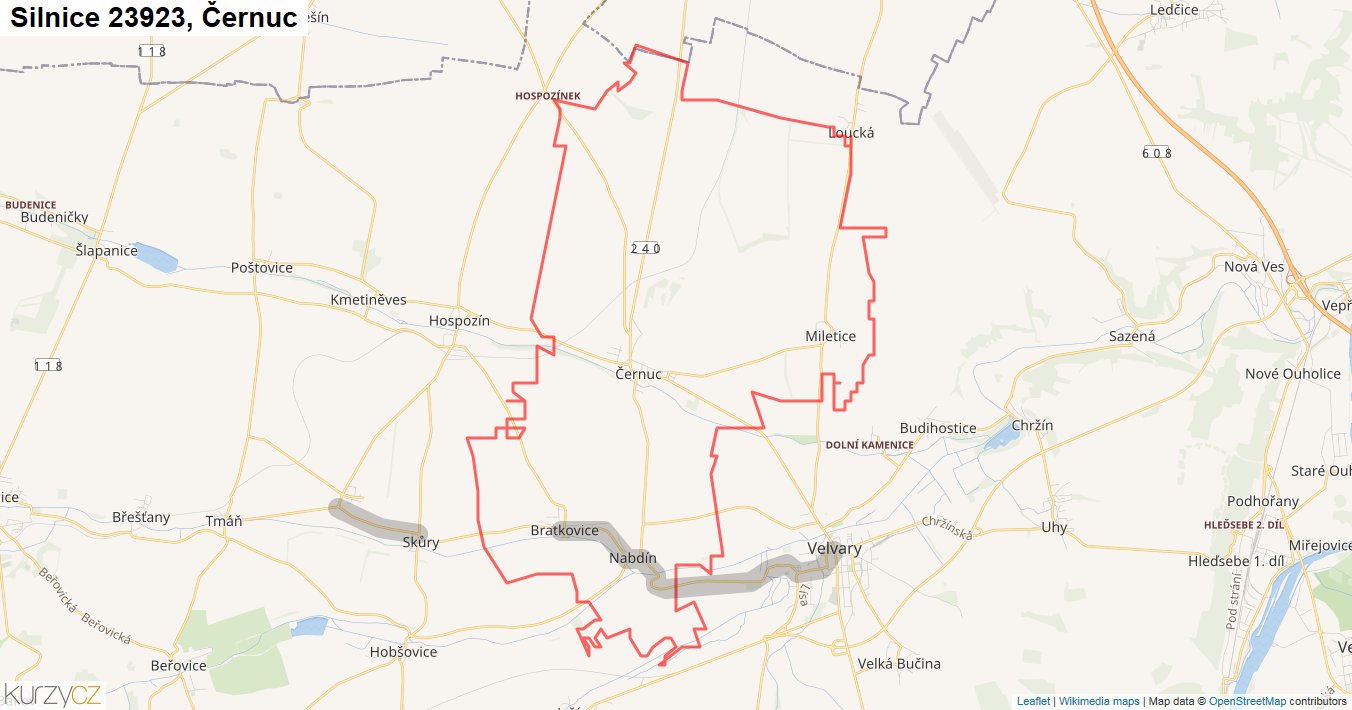 Černuc, Silnice 23923 - Mapa