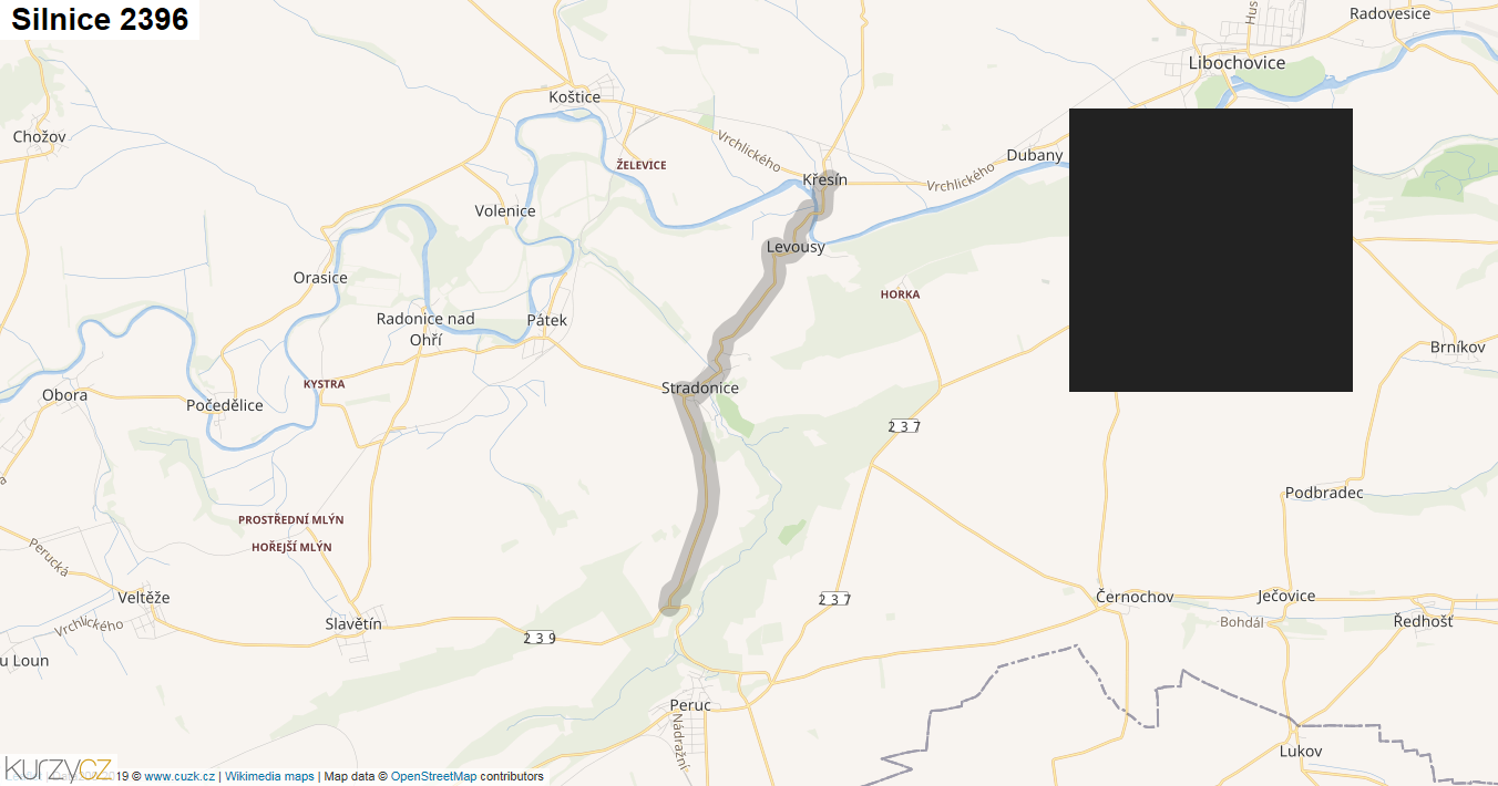 Silnice 2396 - mapa Silnice 2396