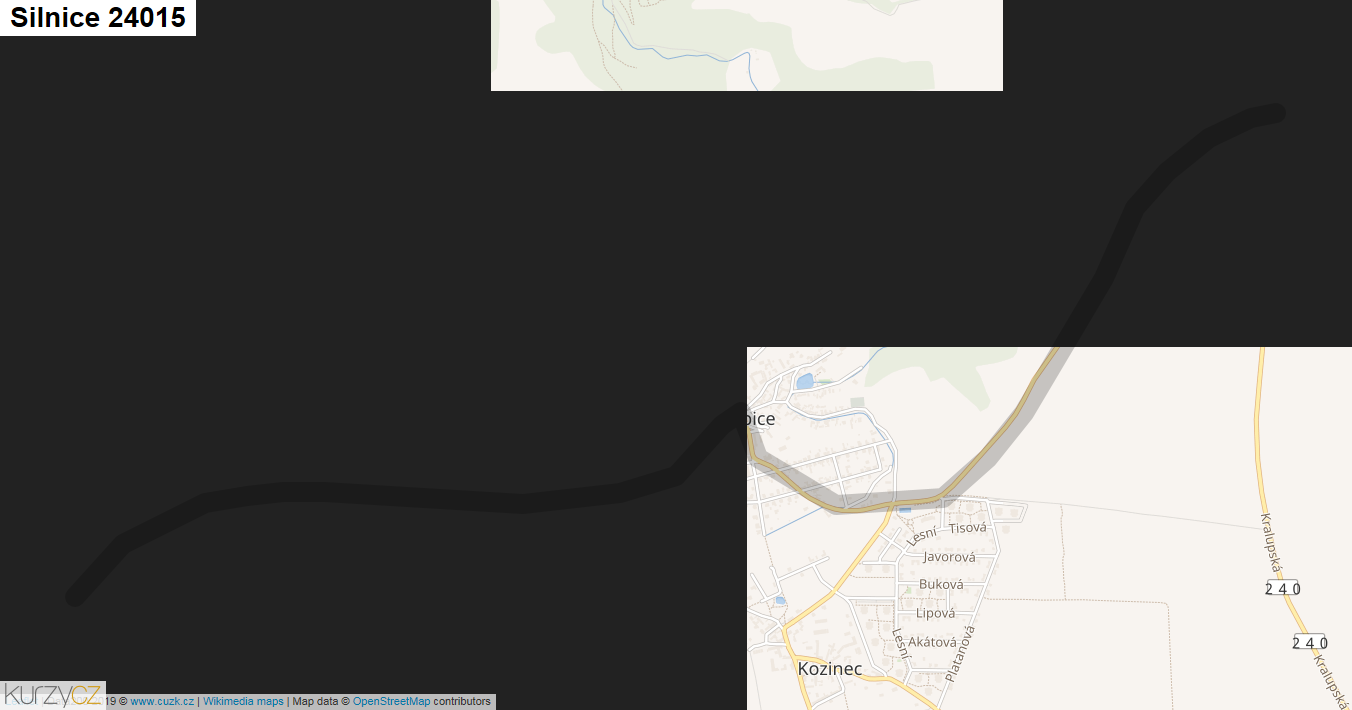 Silnice 24015 - mapa Silnice 24015