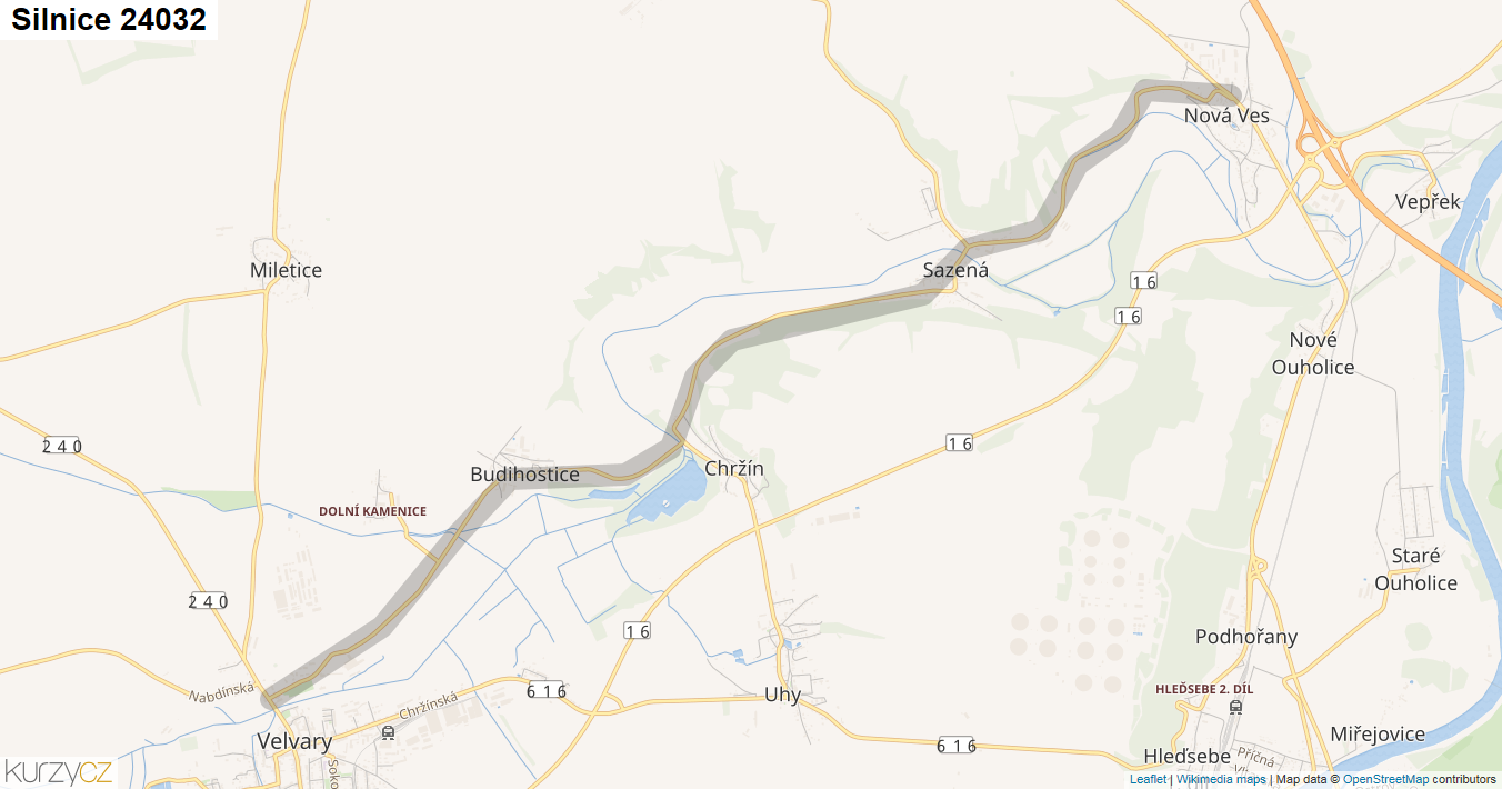Silnice 24032 - mapa Silnice 24032