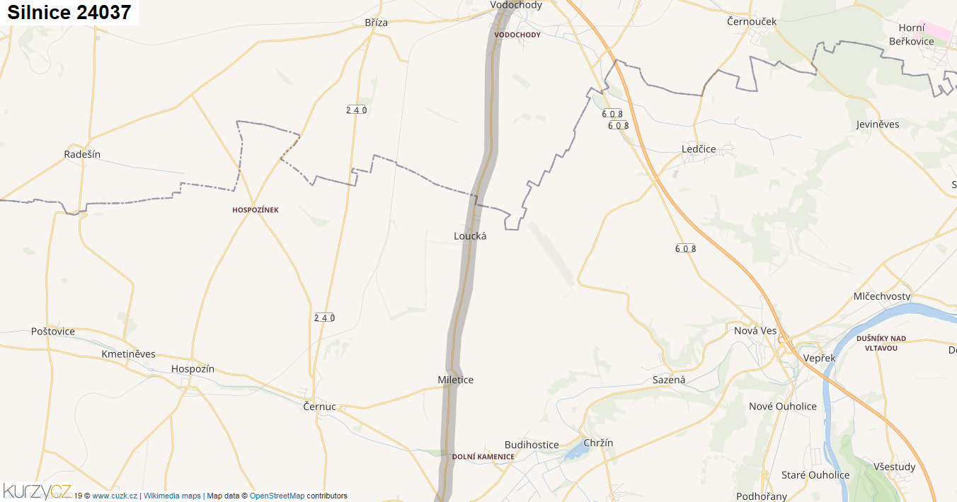 Silnice 24037 - mapa Silnice 24037