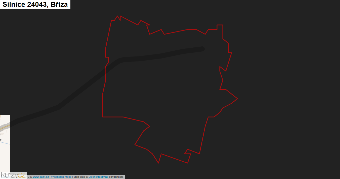 Bříza, Silnice 24043 - Mapa