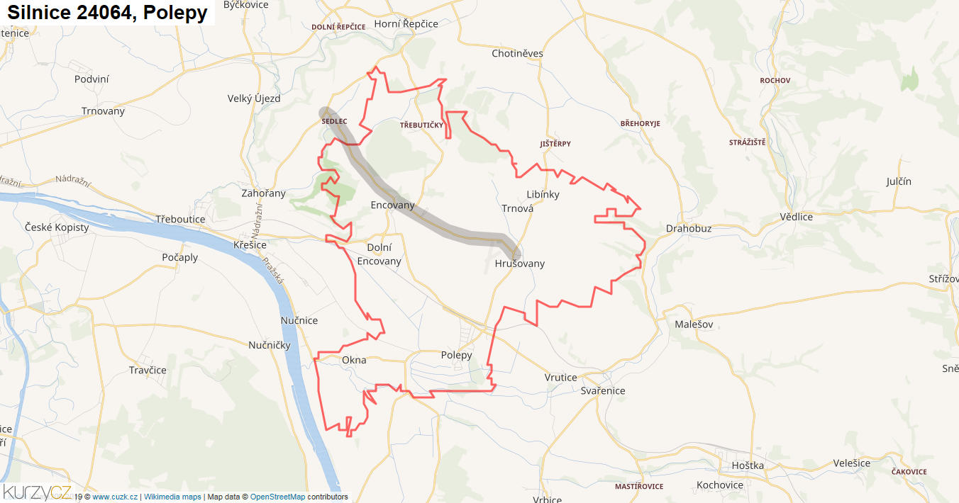 Polepy, Silnice 24064 - Mapa