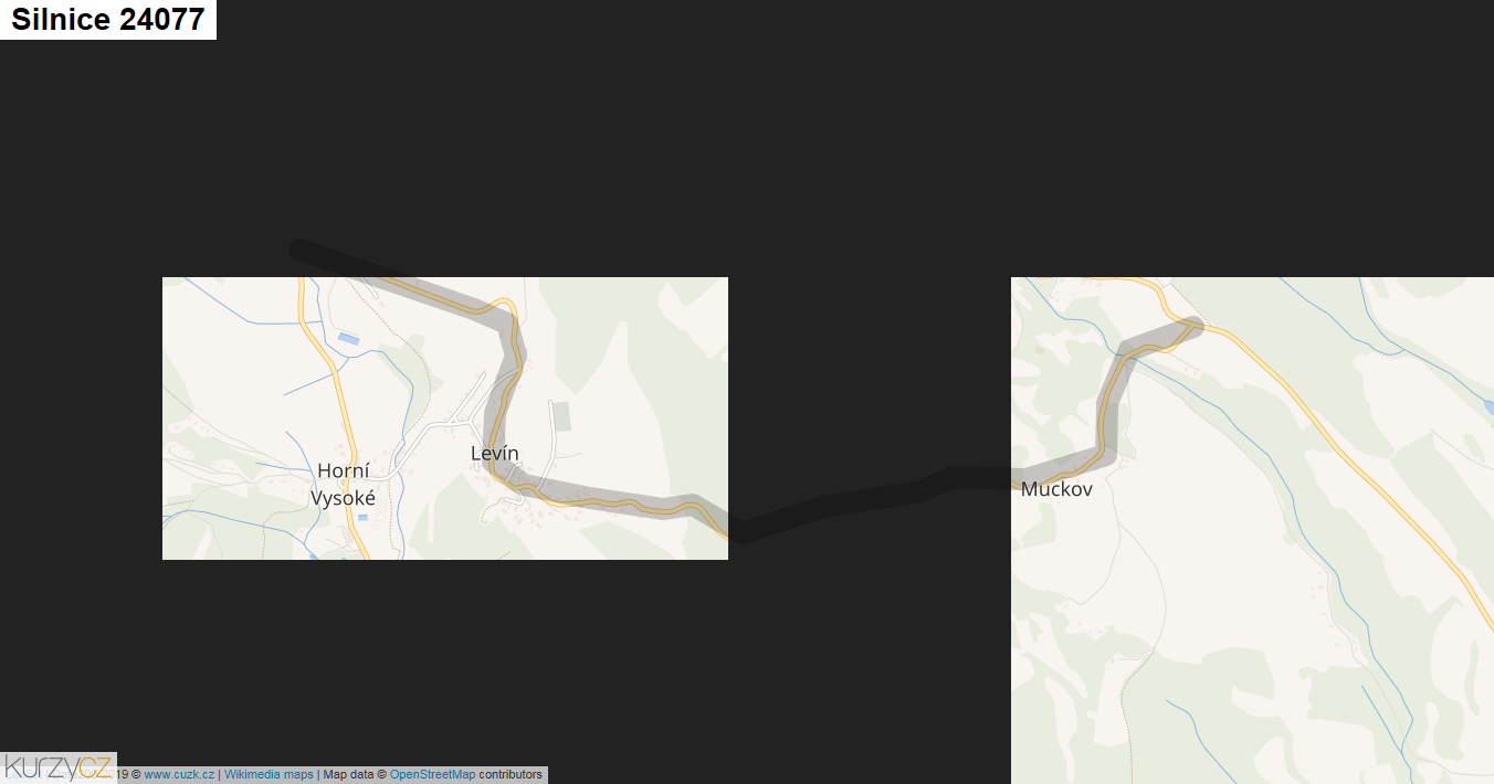 Silnice 24077 - mapa Silnice 24077