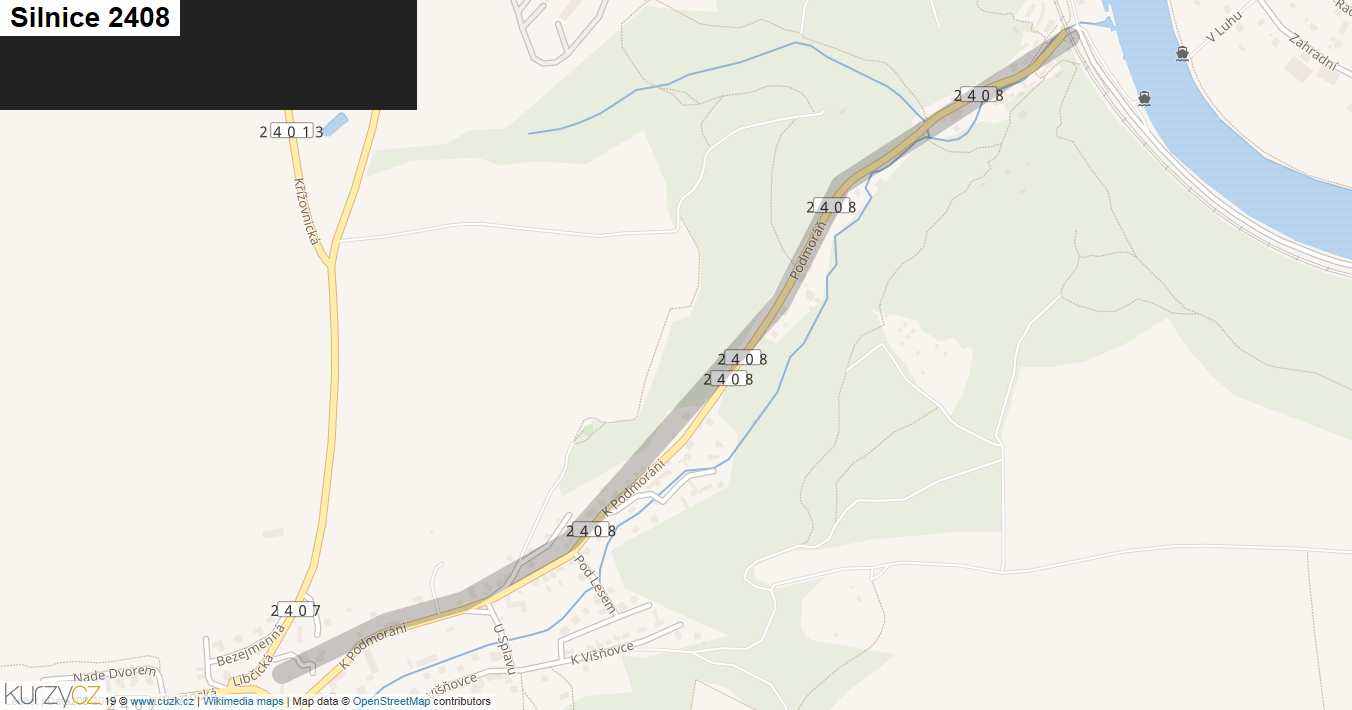Silnice 2408 - mapa Silnice 2408