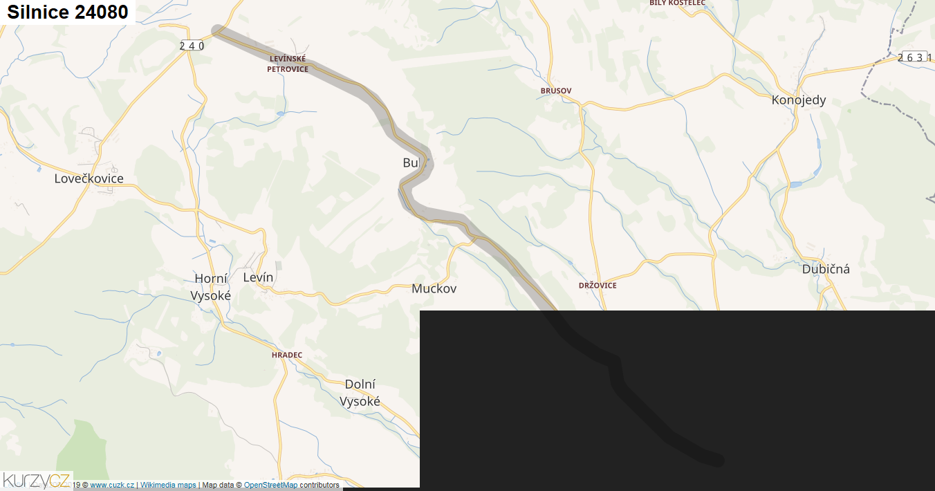 Silnice 24080 - mapa Silnice 24080