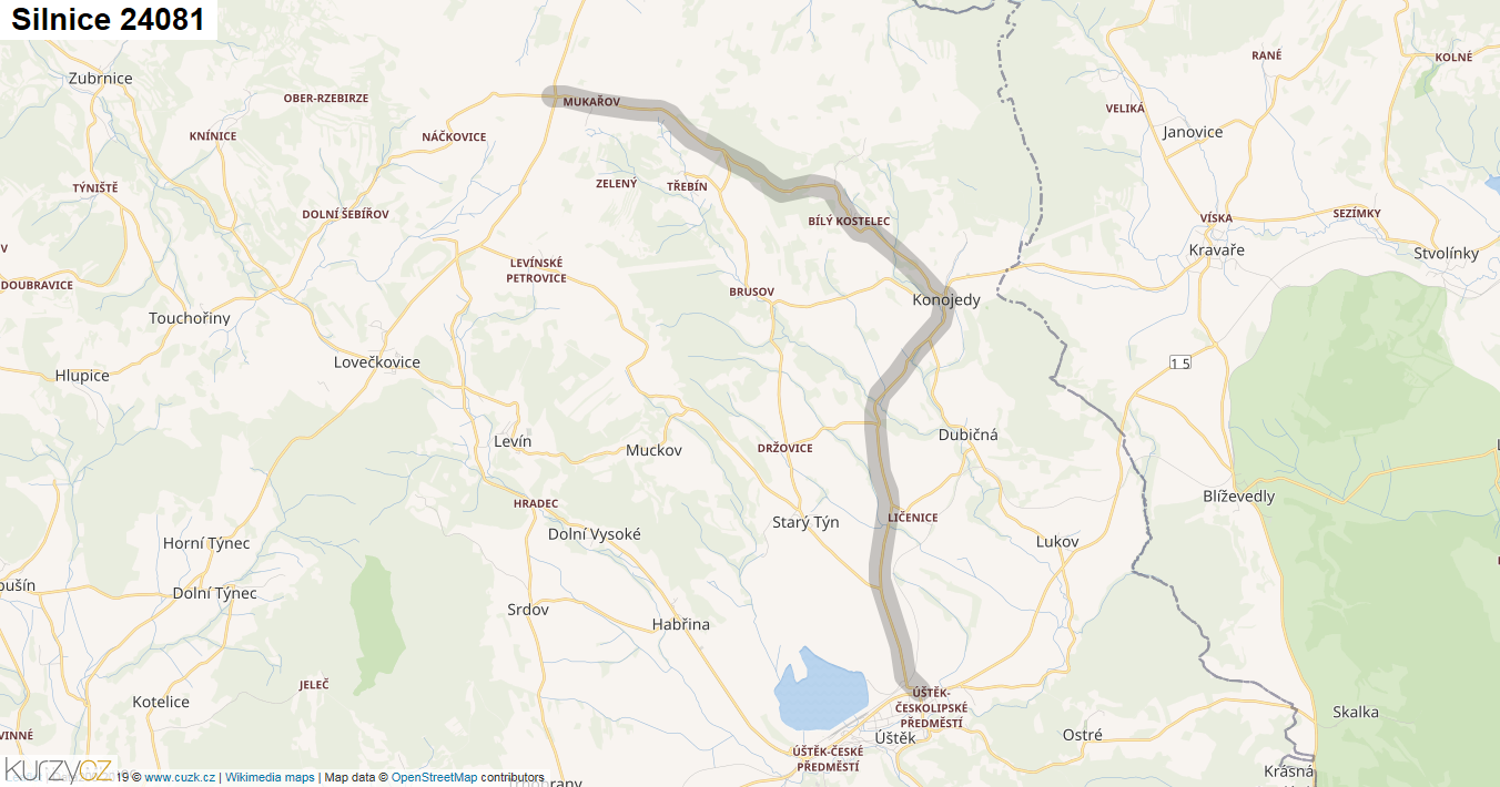 Silnice 24081 - mapa Silnice 24081