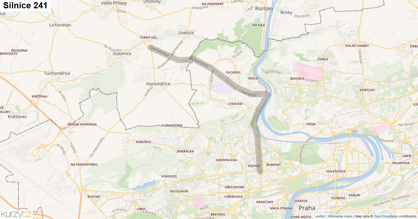 Silnice 241 - mapa Silnice 241