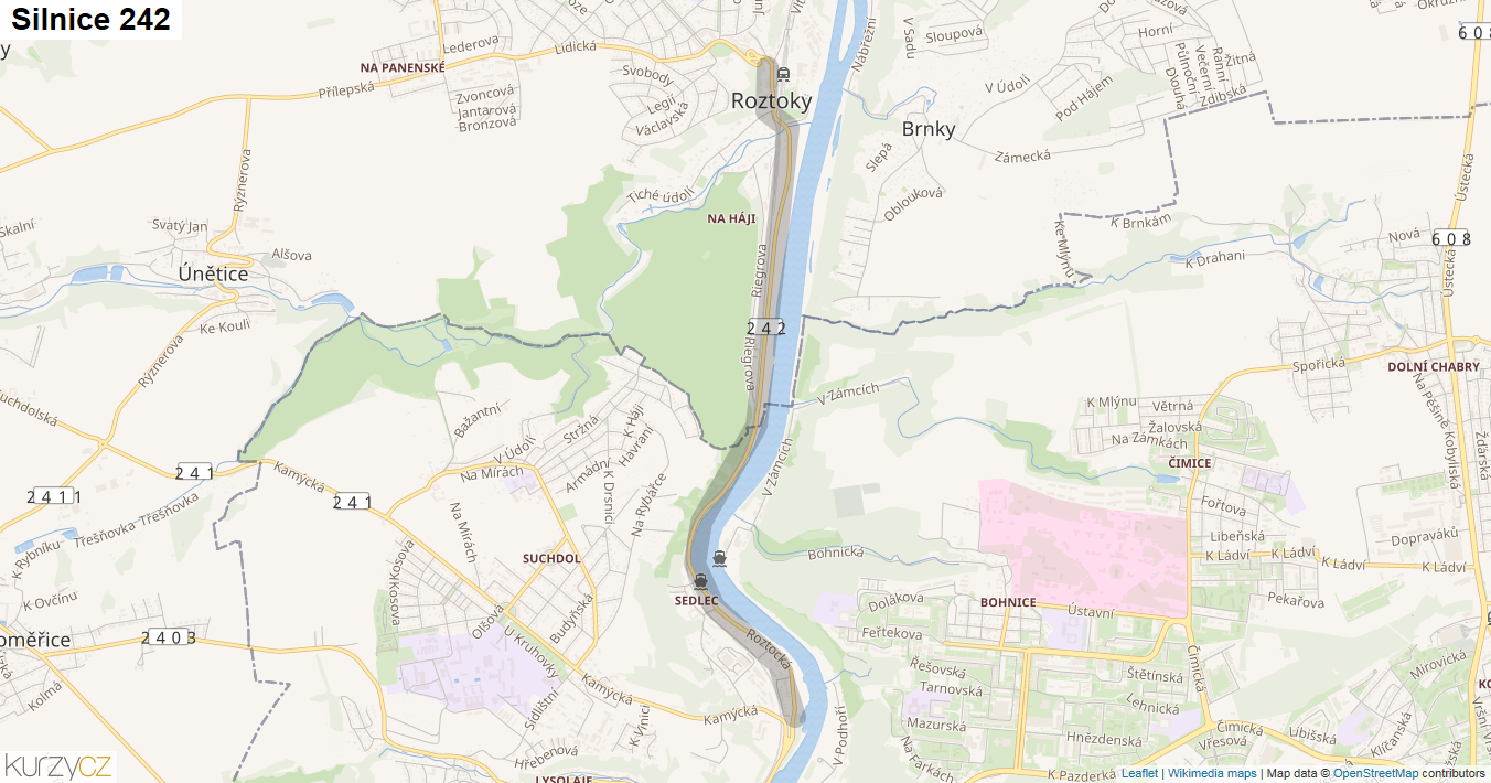 Silnice 242 - mapa Silnice 242