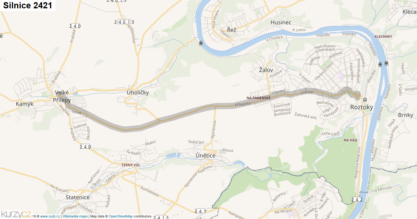 Silnice 2421 - mapa Silnice 2421
