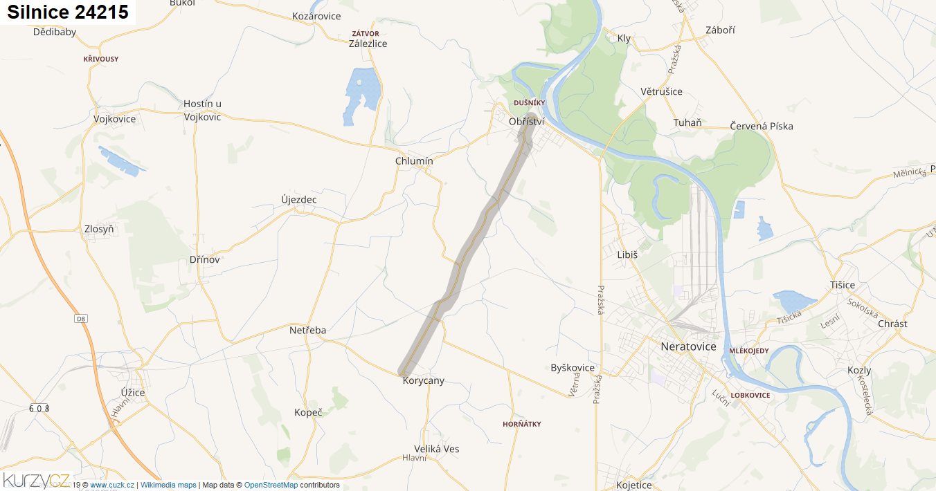 Silnice 24215 - mapa Silnice 24215
