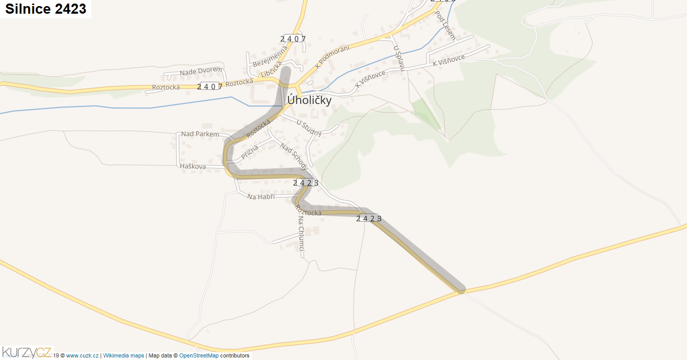 Silnice 2423 - mapa Silnice 2423