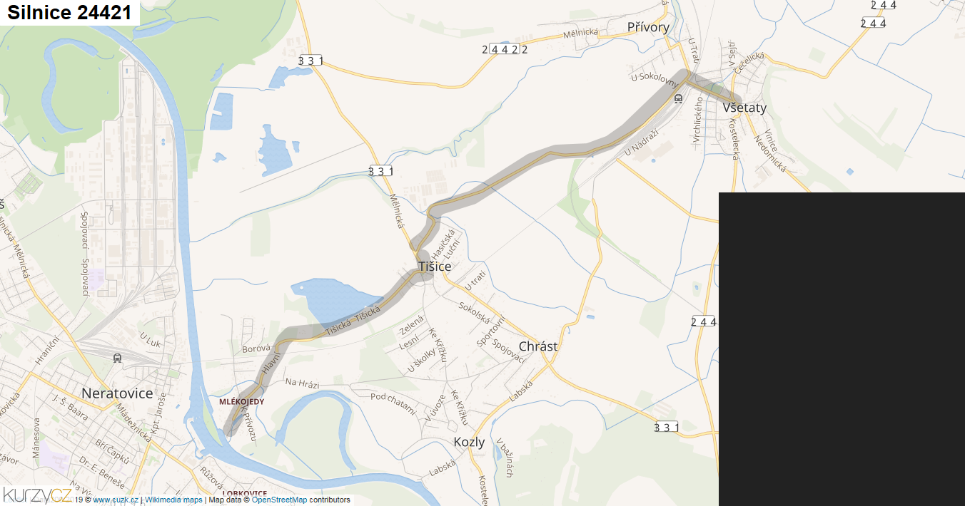 Silnice 24421 - mapa Silnice 24421