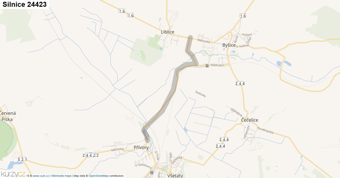 Silnice 24423 - mapa Silnice 24423