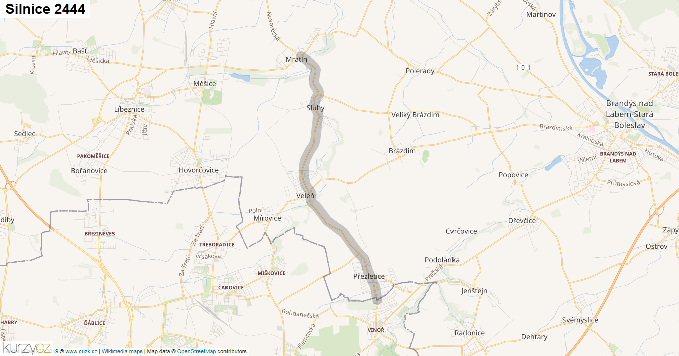 Silnice 2444 - mapa Silnice 2444