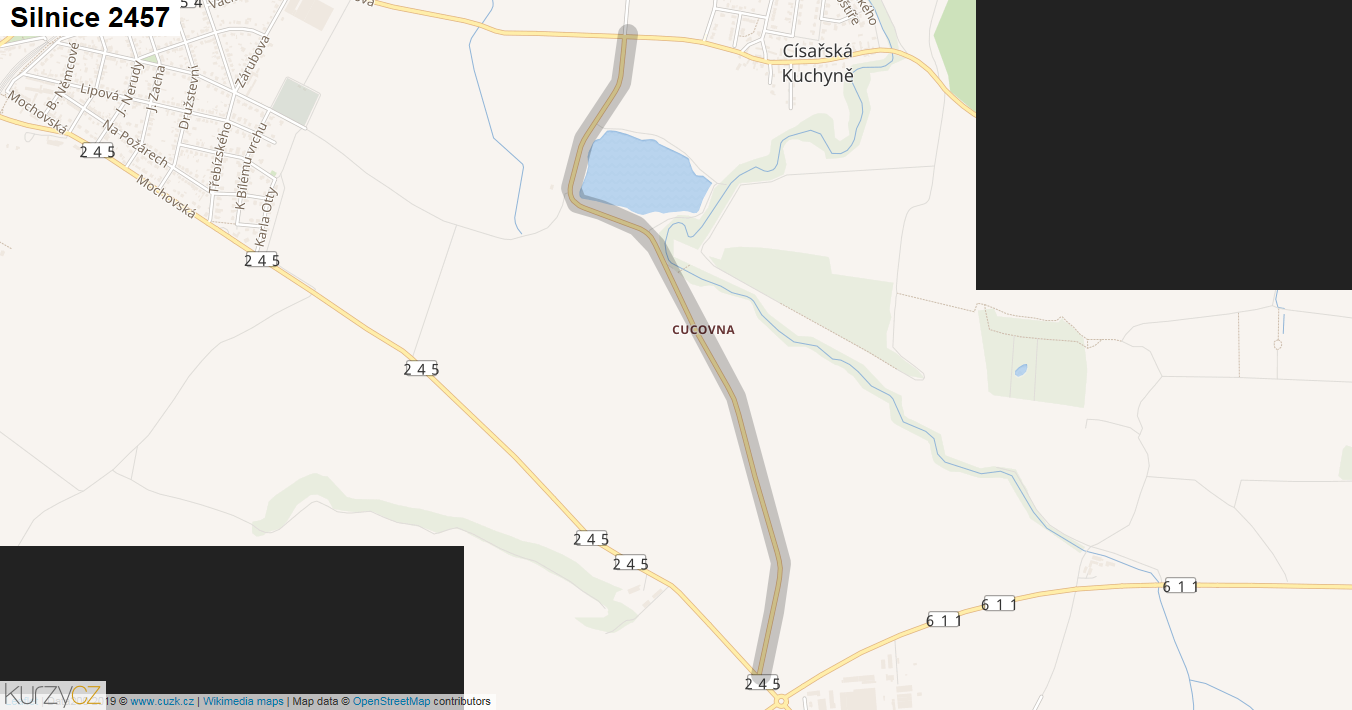 Silnice 2457 - mapa Silnice 2457