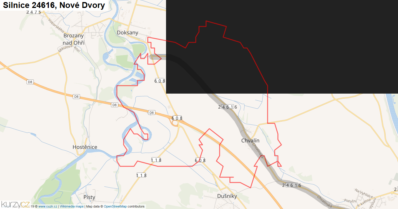 Nové Dvory, Silnice 24616 - Mapa