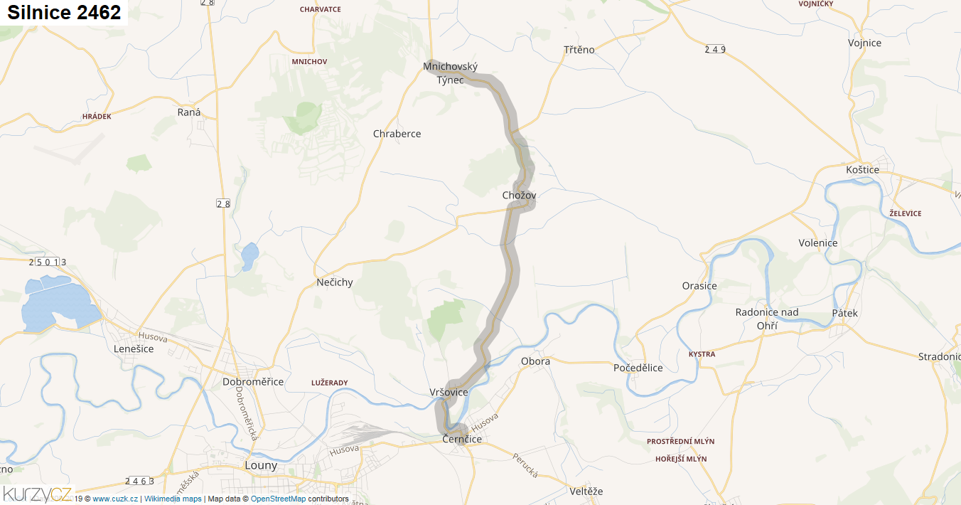 Silnice 2462 - mapa Silnice 2462