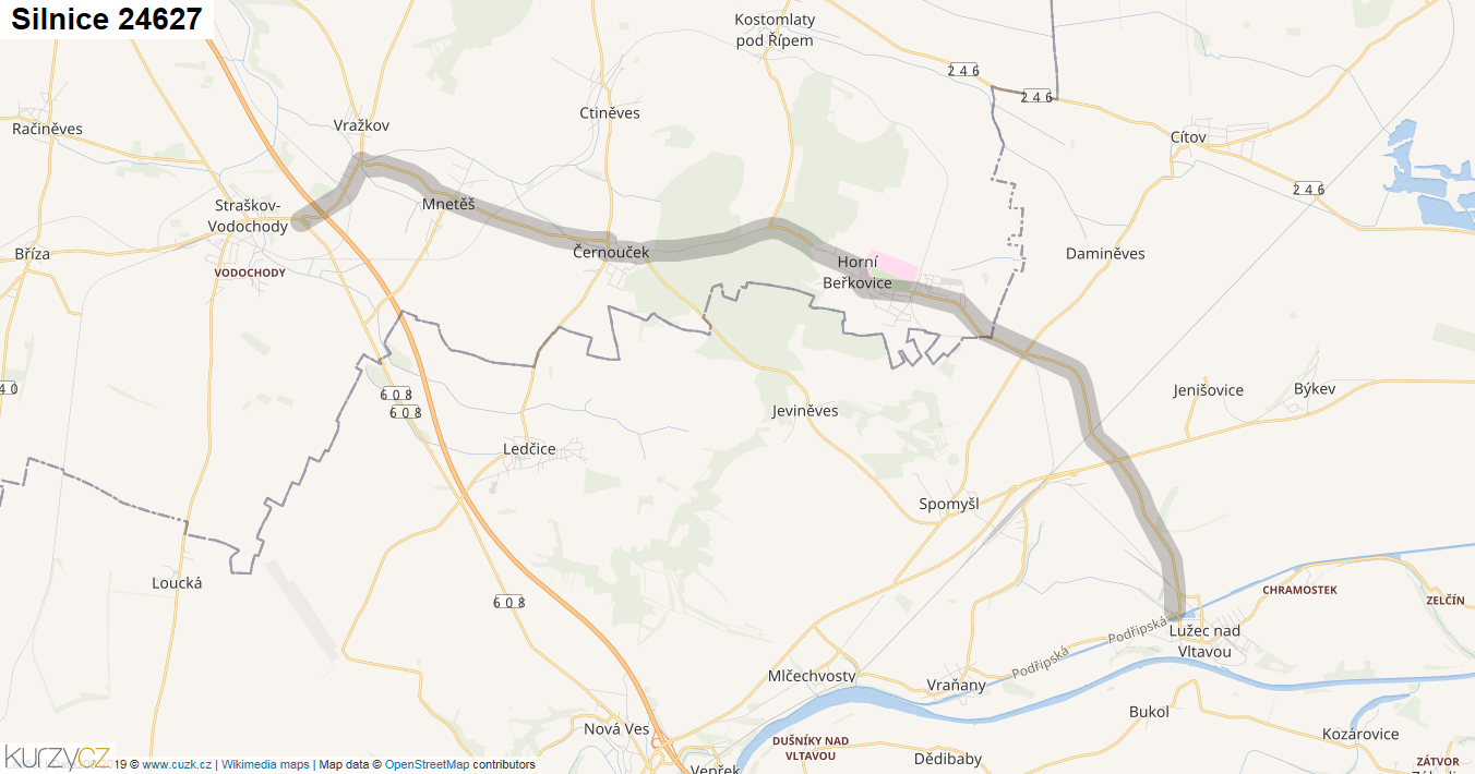 Silnice 24627 - mapa Silnice 24627