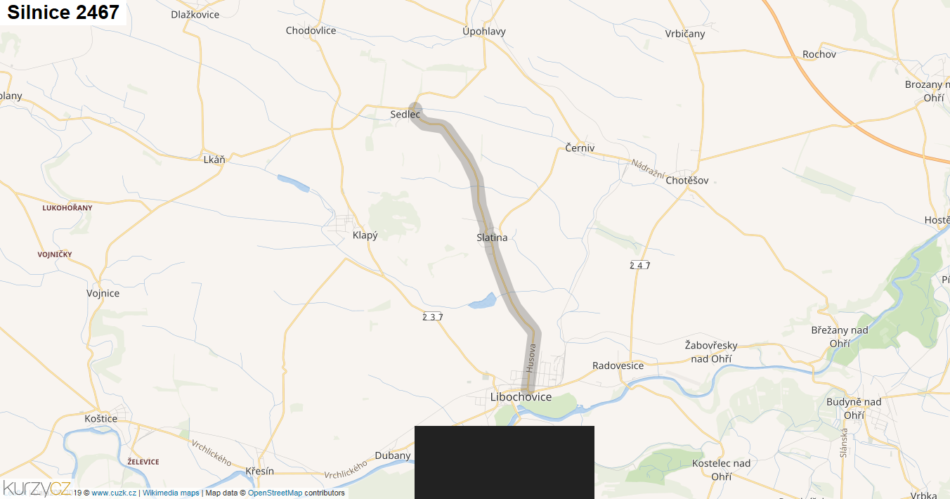 Silnice 2467 - mapa Silnice 2467