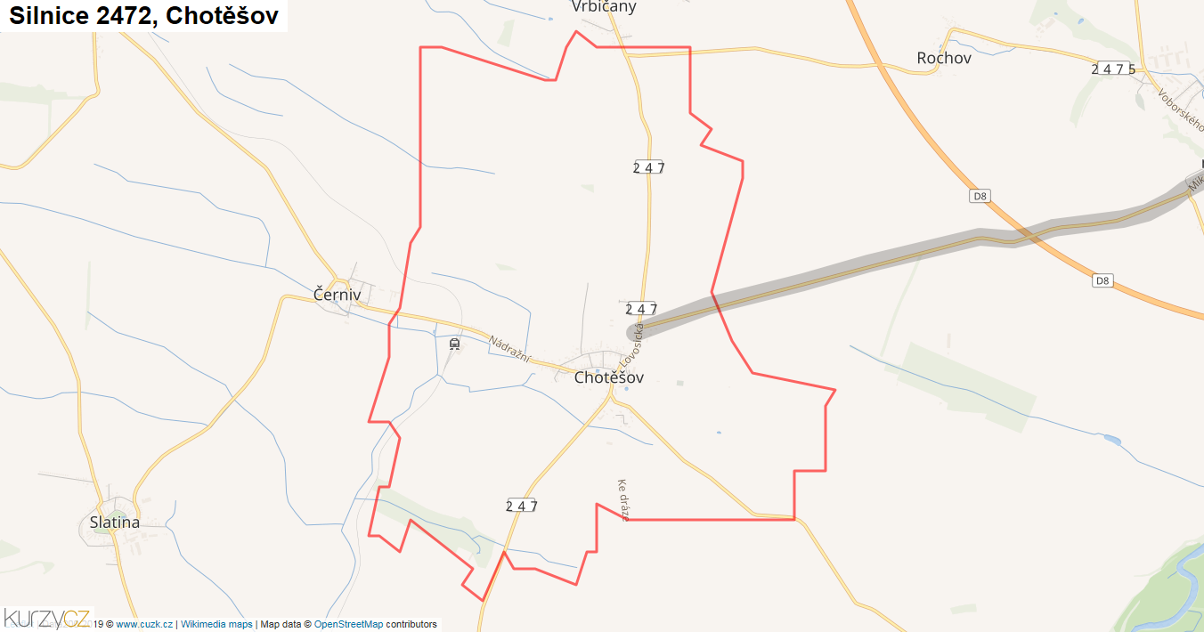 Chotěšov, Silnice 2472 - Mapa